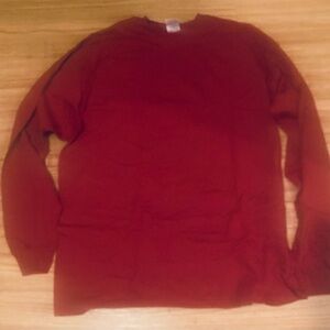 Gildan Deep Red Long Sleeve Shirt